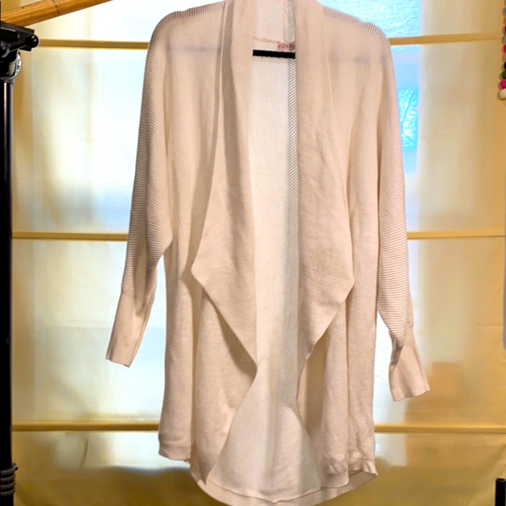 White chunky knit sweater
